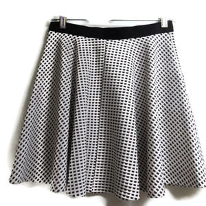 Aqua Swing Skirt Black White M Pull On Checks